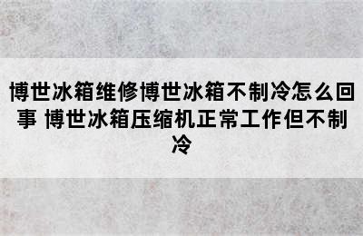 博世冰箱维修博世冰箱不制冷怎么回事 博世冰箱压缩机正常工作但不制冷